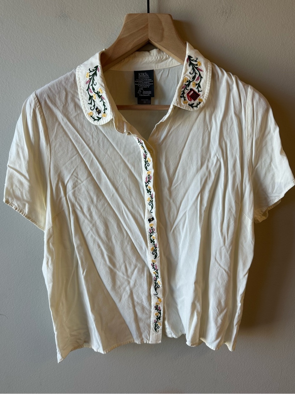 Kiki’s Studio Ghibli Cream Blouse with Multicolor Floral Embroider